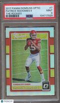 Patrick Mahomes II 2017 Optic The Rookies HOLO Prizm RC Kansas City Chiefs PSA 9