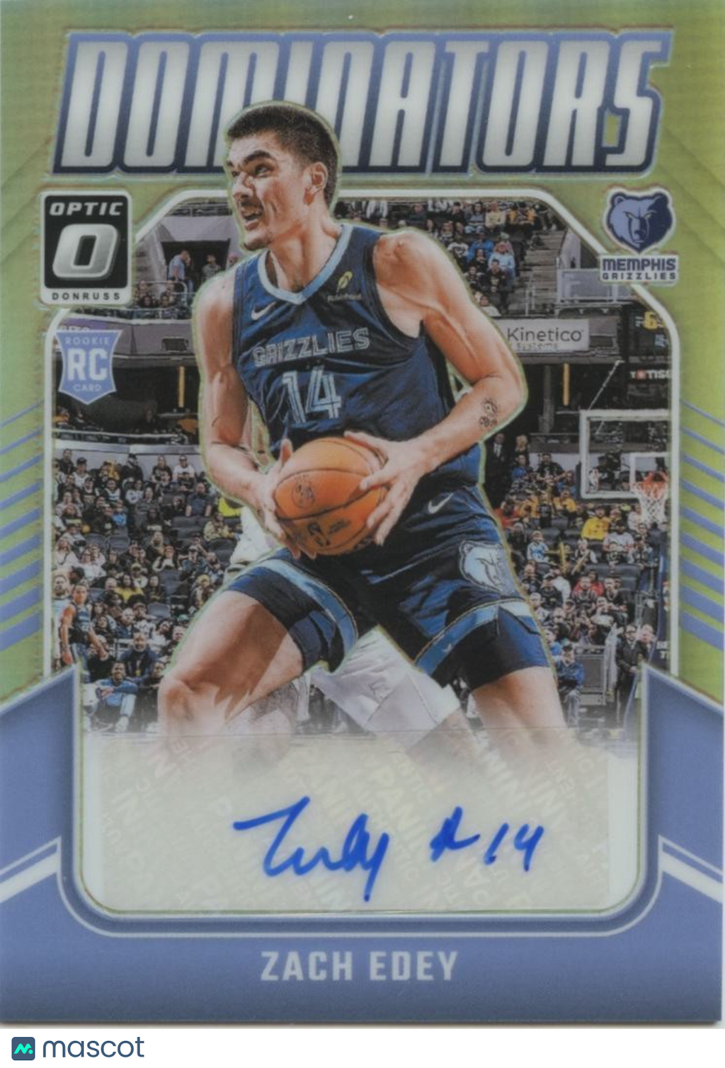 Zach Edey 2024-25 Optic Dominators Auto Autograph Rookie RC Grizzlies 43/99