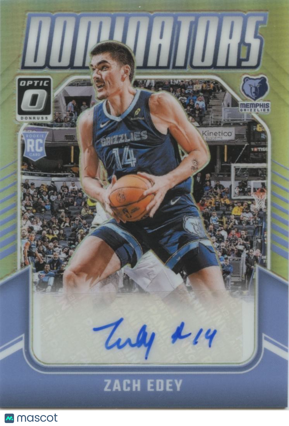 Zach Edey 2024-25 Optic Dominators Auto Autograph Rookie RC Grizzlies 43/99
