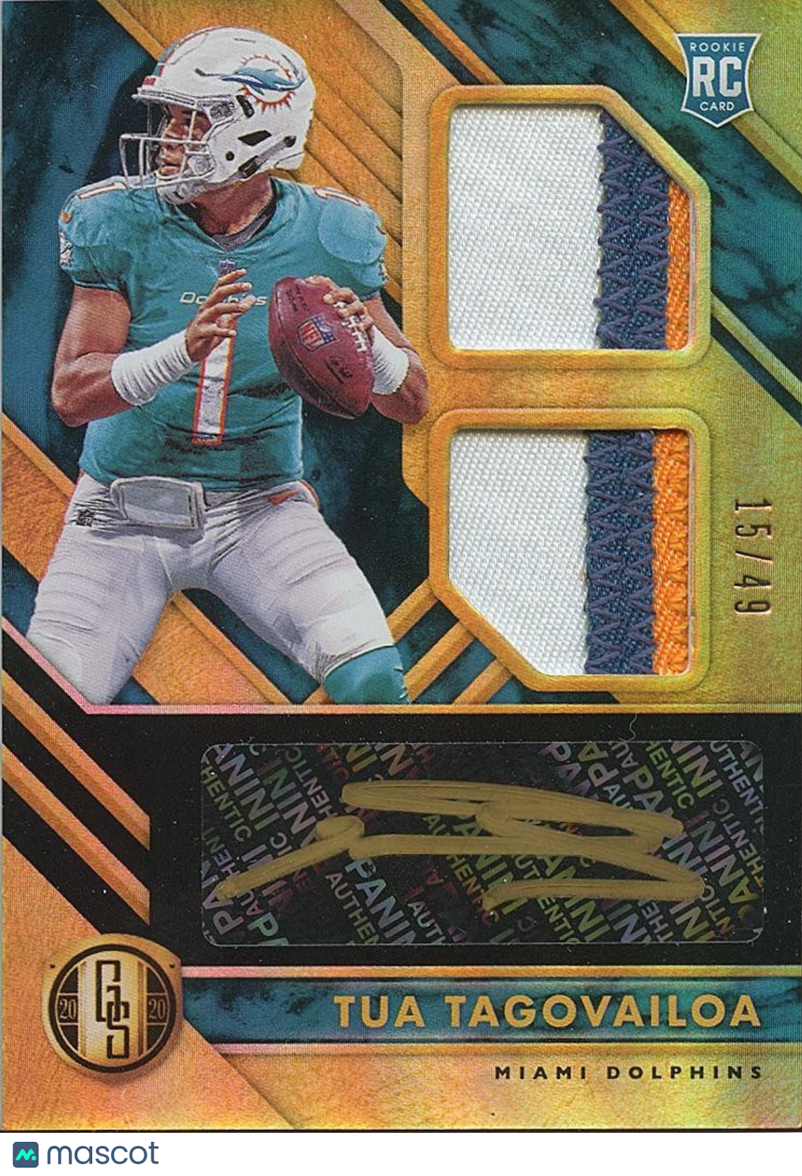 Tua Tagovailoa 2020 Gold Standard Auto Autograph Patch RC Miami Dolphins 15/49
