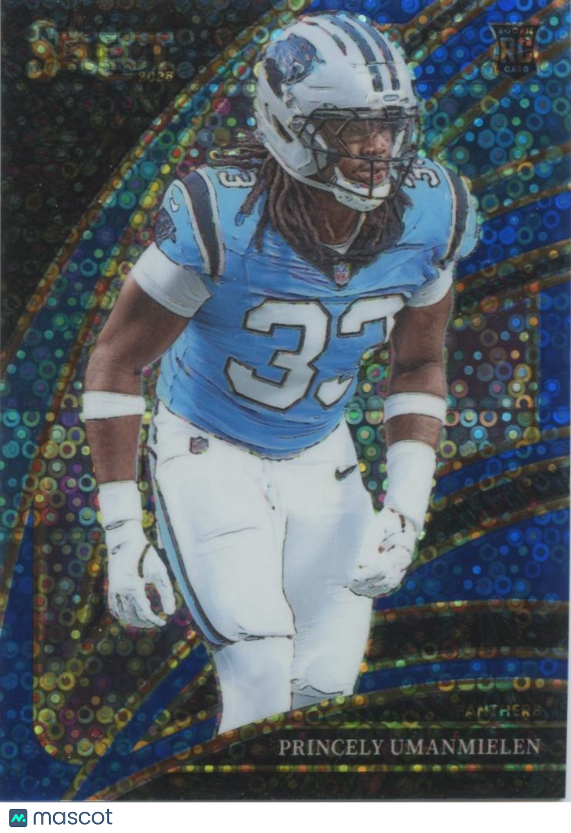 Princely Umanmielen 2025 Select No Huddle Blue Disco Prizm Rookie Panthers /25