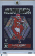 Xavier Worthy 2025 Optic Diamond Hands Purple Stars SSP Rookie RC KC Chiefs 6/25