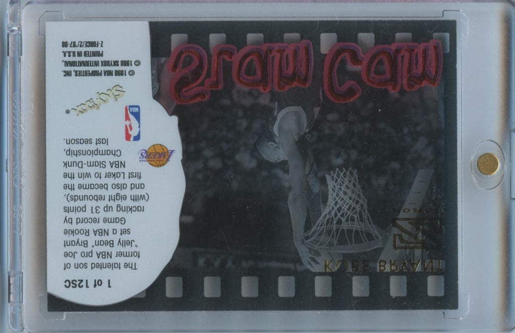 Kobe Bryant 1998 Skybox Z Force Slam Cam Insert Los Angeles Lakers #1