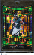 Saquon Barkley 2025 Select Numbers Green Prizm SSP Philadelphia Eagles 5/5
