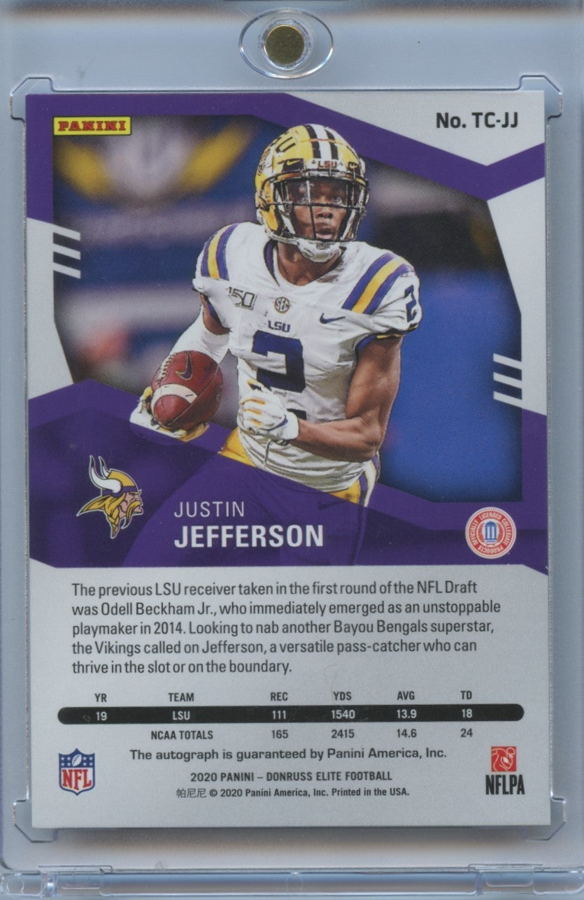 Justin Jefferson 2020 Elite Orange Auto Autograph RC LSU Vikings 22/25