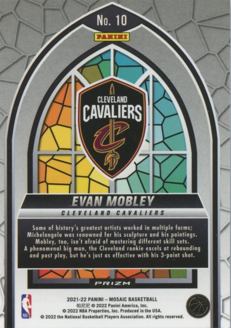 Evan Mobley 2021-22 Mosaic Stained Glass SSP CASE HIT Rookie RC Cavaliers