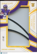 Jordan Addison 2023 Immaculate Helmet Sticker RC Rookie Patch Vikings 10/17
