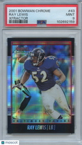 Ray Lewis 2001 Bowman Chrome XFractor Baltimore Ravens #43 PSA 9