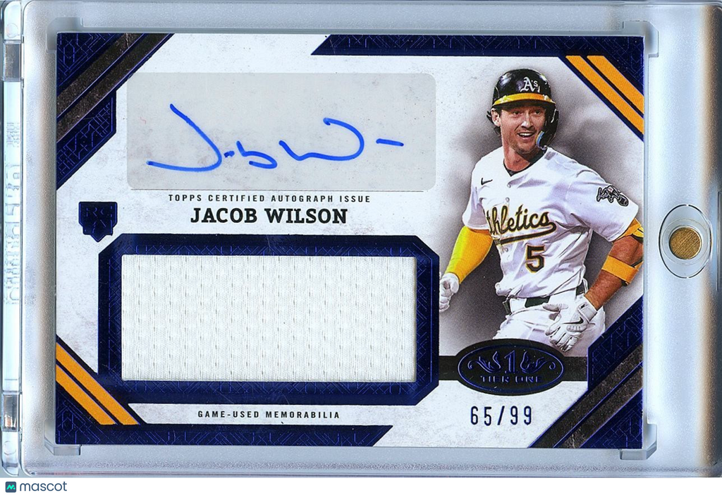 Jacob Wilson 2025 Tier One Auto Autograph Patch Rookie RC Athletics 65/99