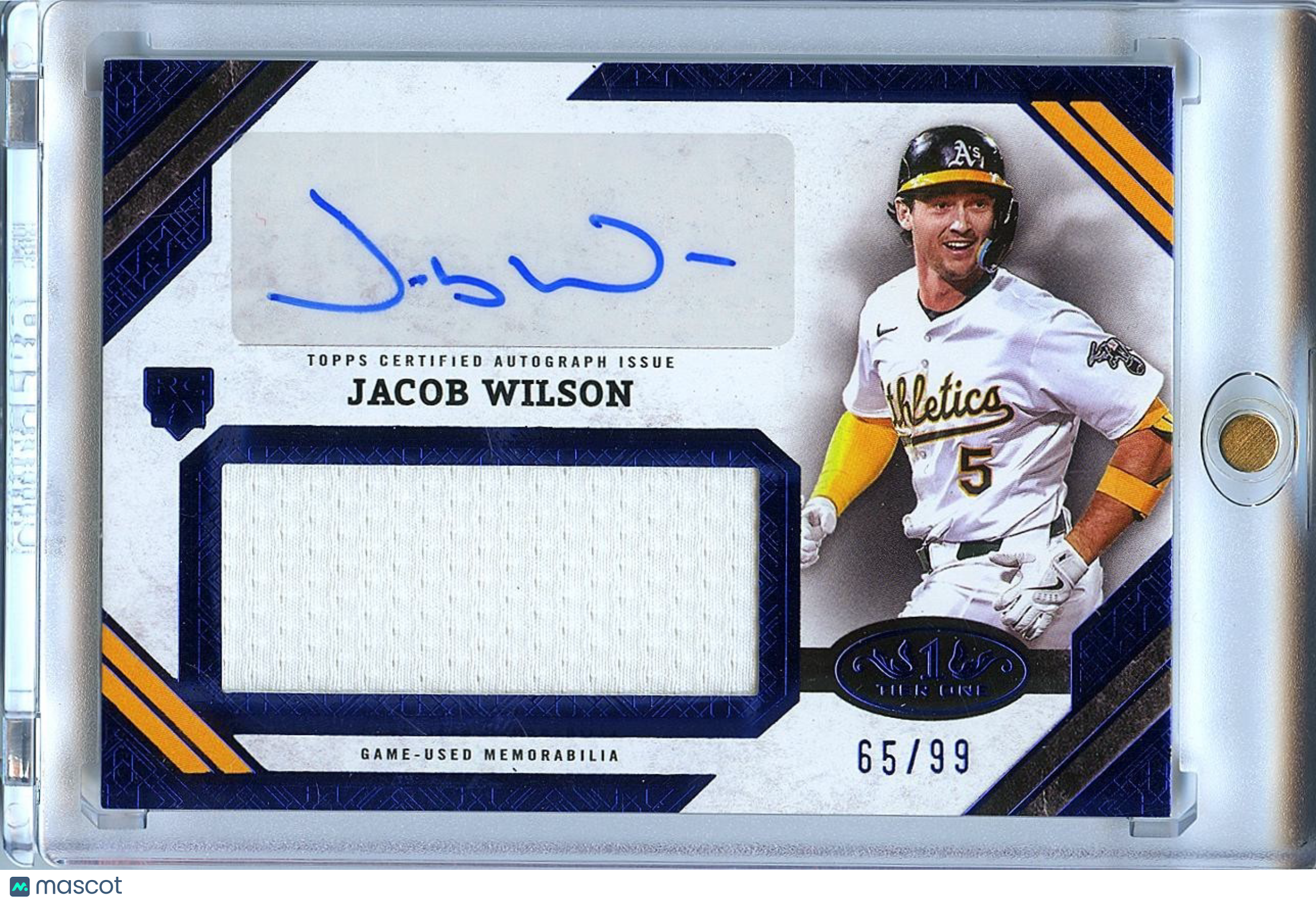 Jacob Wilson 2025 Tier One Auto Autograph Patch Rookie RC Athletics 65/99