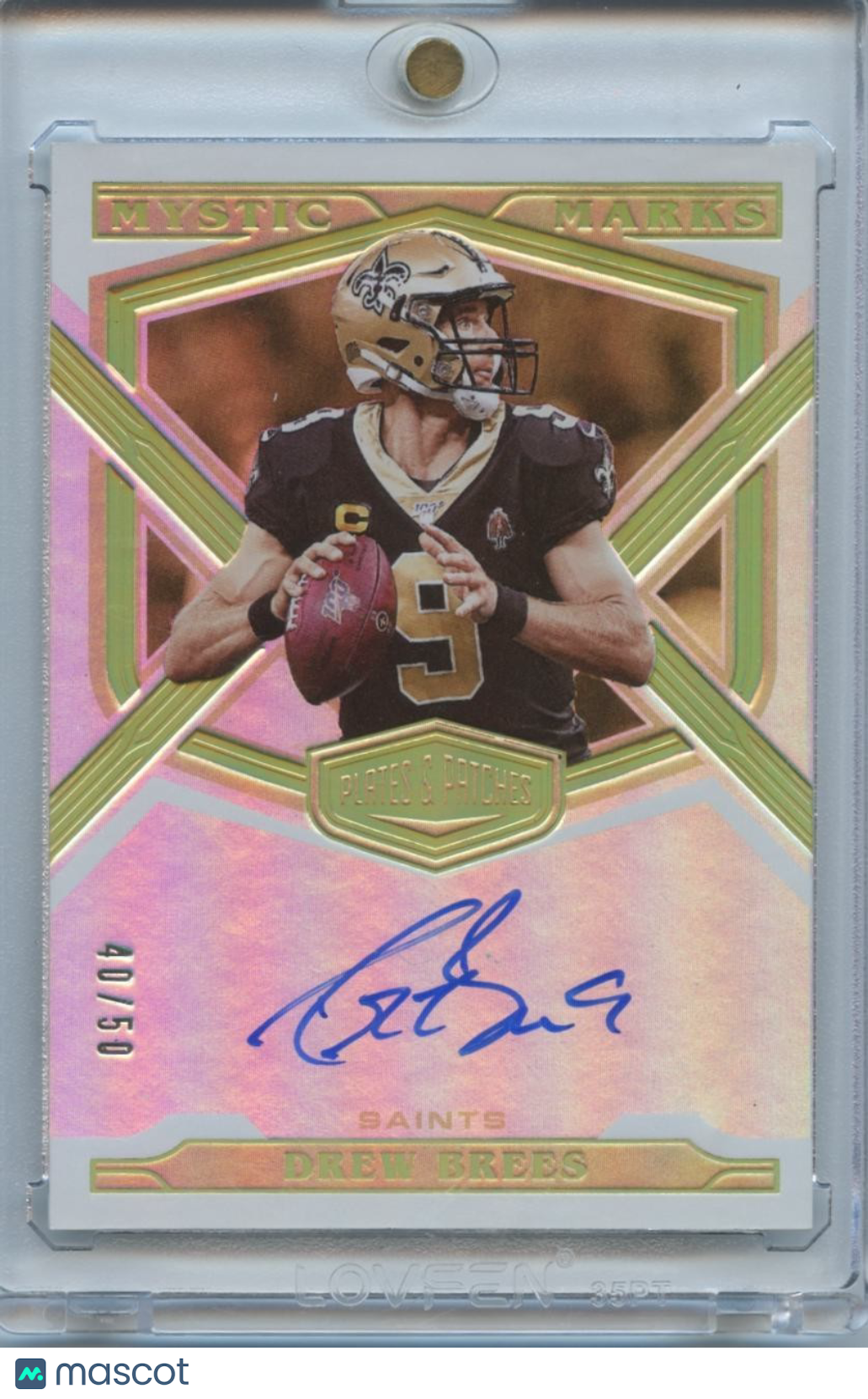 Drew Brees 200 Plates & Patches On Card Auto Autograph New Orleans Saints 40/50