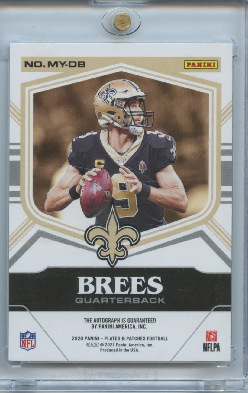 Drew Brees 200 Plates & Patches On Card Auto Autograph New Orleans Saints 40/50