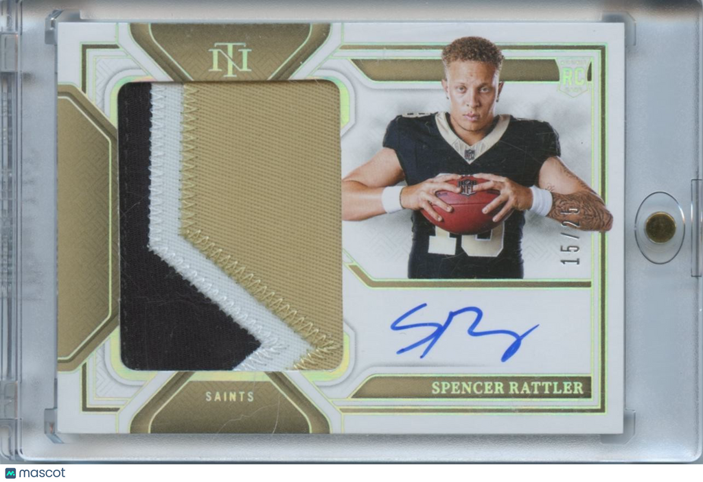 Spencer Rattler 2024 National Treasures Auto Autograph Patch RC Saints 15/25