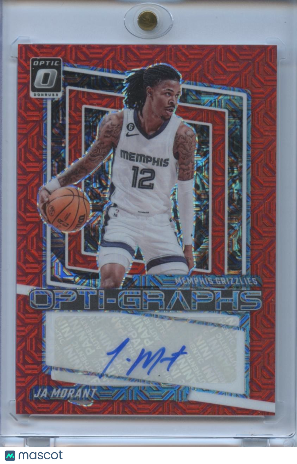 Ja Morant 2023-24 Optic Red Choice Prizm Auto Autograph Memphis Grizzlies