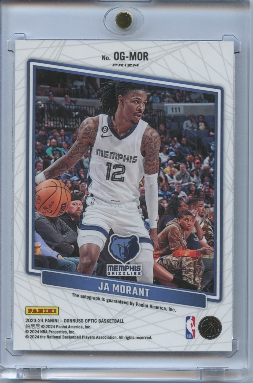 Ja Morant 2023-24 Optic Red Choice Prizm Auto Autograph Memphis Grizzlies
