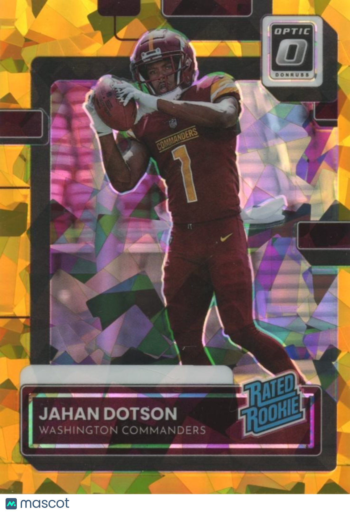 Jahan Dotson 2022 Optic Rated Rookie GOLD Ice Prizm SSP RC Commanders 8/10