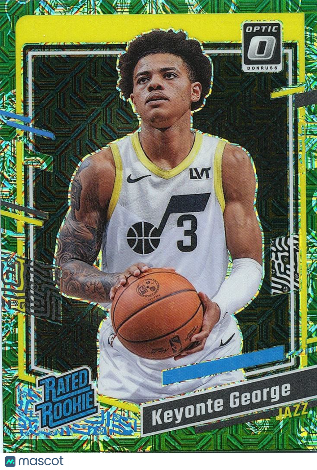 Keyonte George 2023-24 Optic Rated Rookie Green Dragon SSP Utah Jazz
