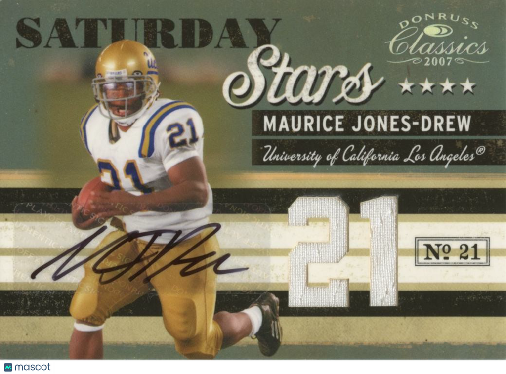 Maurice Jones-Drew  2006 Classics Auto Autograph Game Worn Patch RC UCLA 8/21