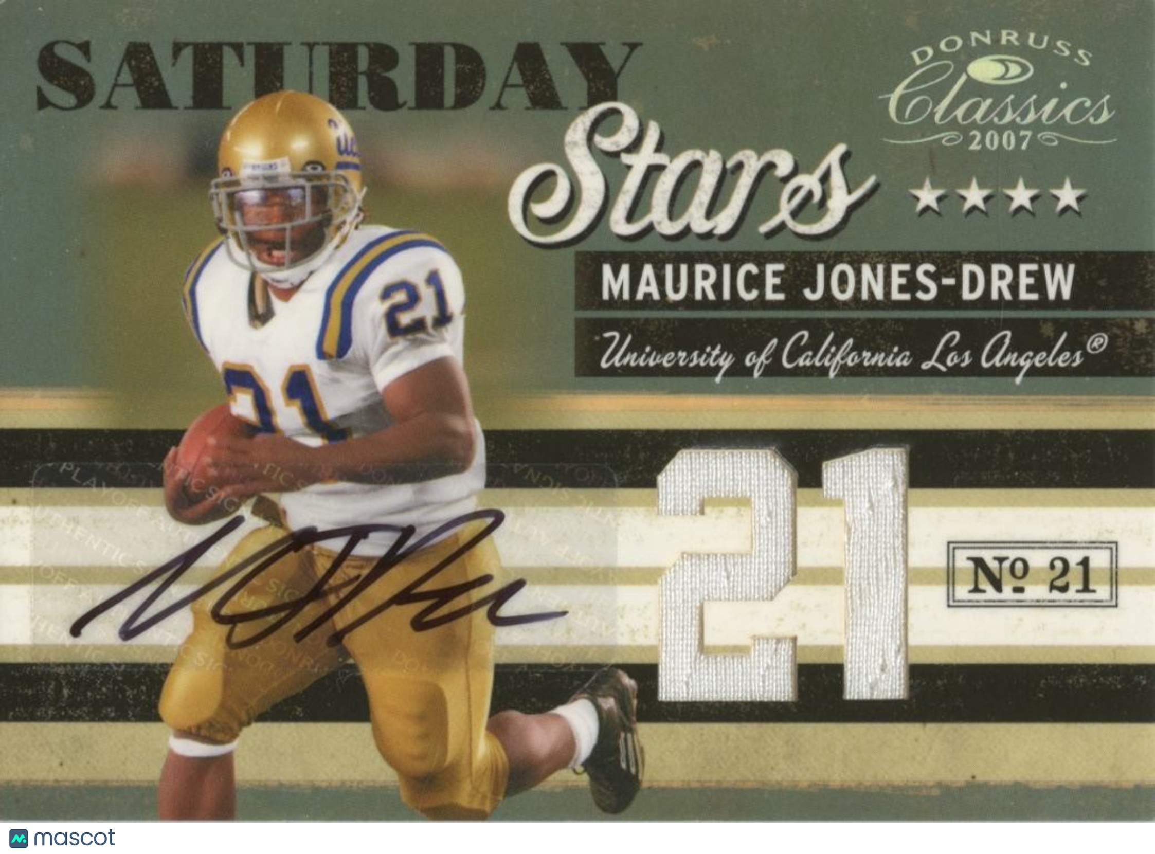 Maurice Jones-Drew  2006 Classics Auto Autograph Game Worn Patch RC UCLA 8/21