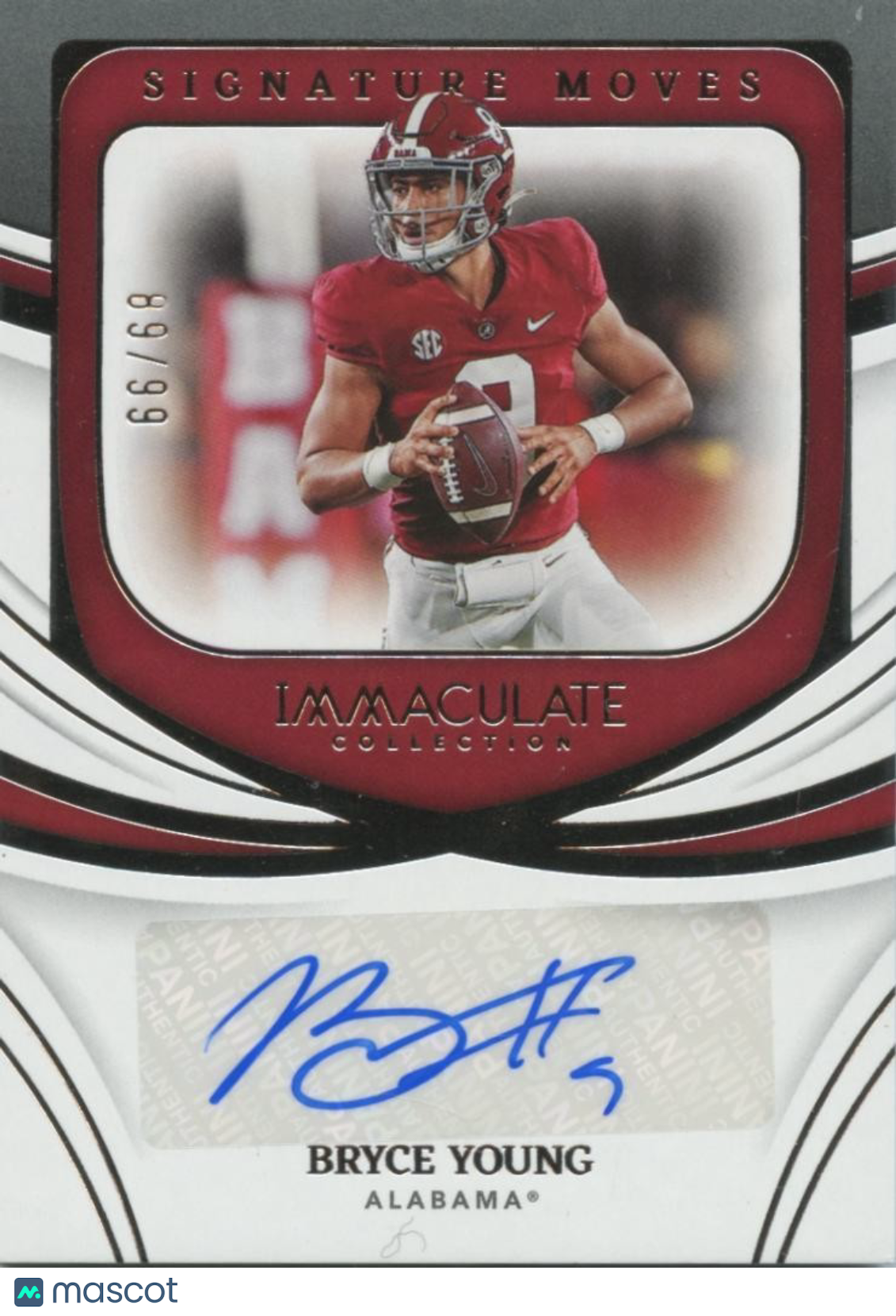 Bryce Young 2022 Immaculate Auto Autograph Rookie RC Alabama Crimson Tide 89/99