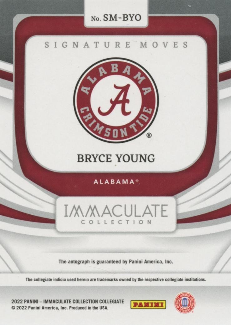 Bryce Young 2022 Immaculate Auto Autograph Rookie RC Alabama Crimson Tide 89/99
