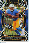 Omarion Hampton 2025 Select ZEBRA Prizm SSP Rookie RC Los Angeles Chargers