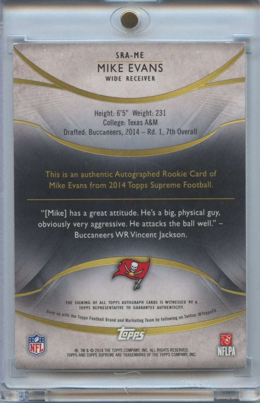 Mike Evans 2014 Topps Strata On Card Auto Autograph RC Tampa Bay Buccaneers /50