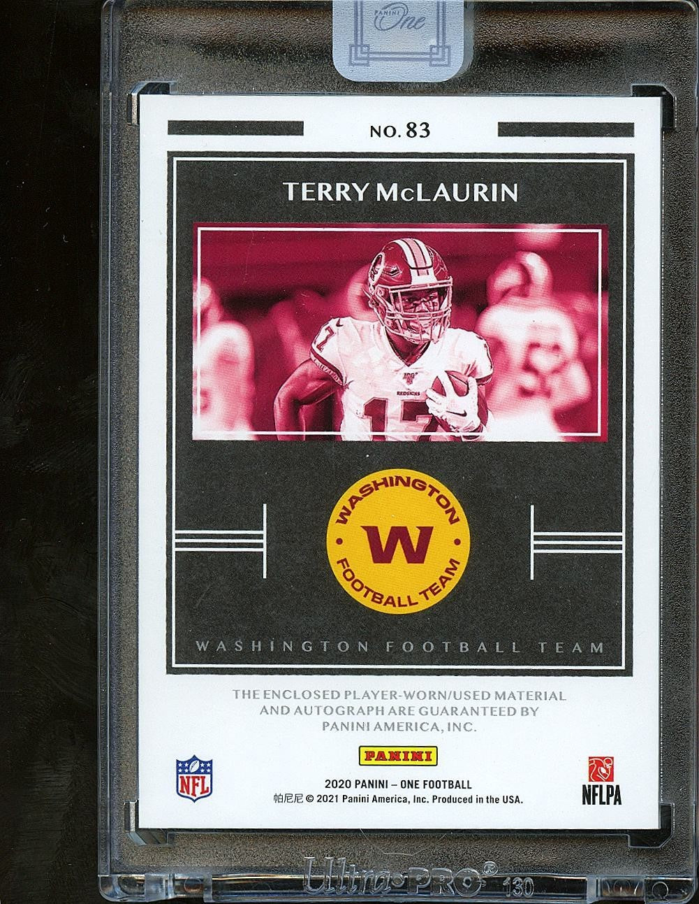 Terry Mclaurin 2020 Panini One Auto Autograph Patch Washington Redskins 4/50