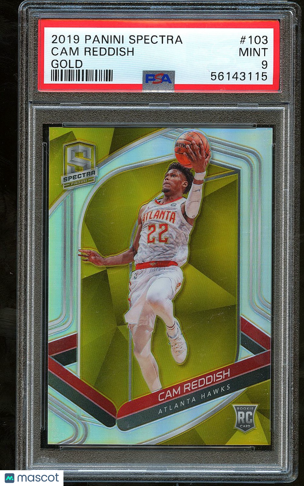 Cam Reddish 2019-20 Spectra GOLD Prizm Rookie RC Atlanta Hawks 7/10 PSA 9