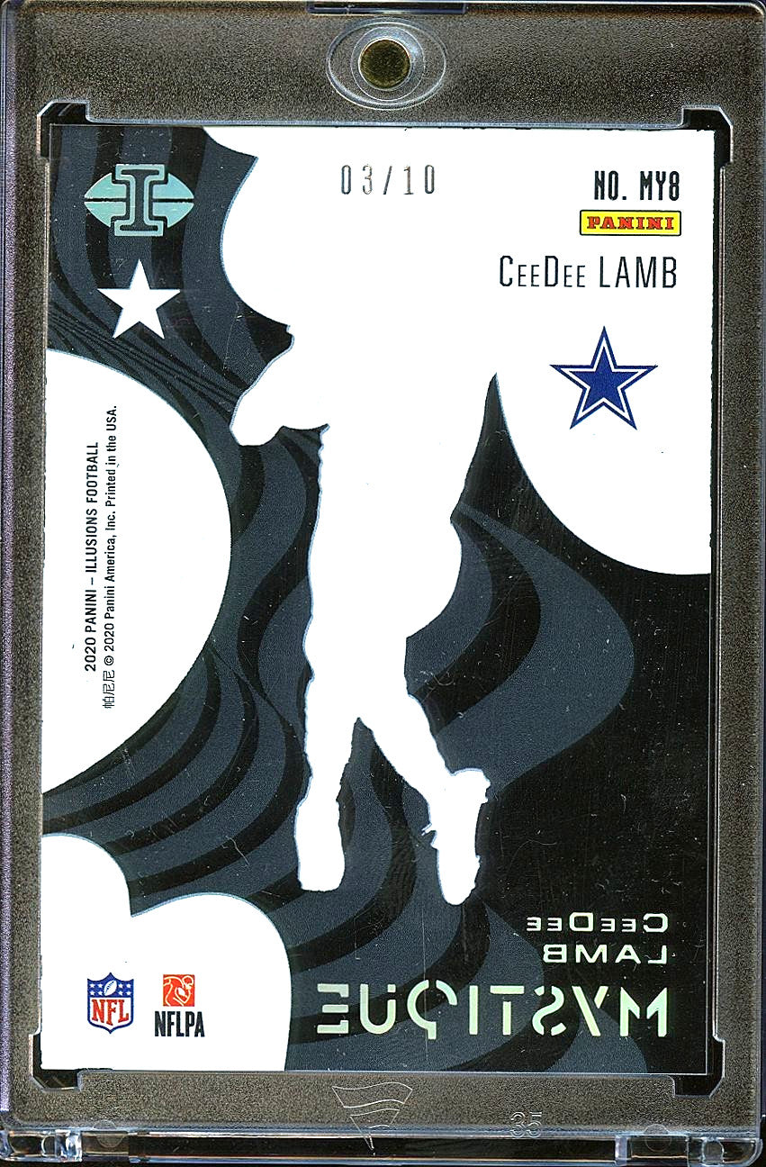 Ceedee Lamb 2020 Illusions Mystique Emerald Green SSP Rookie RC Cowboys 3/10