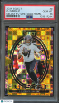 C.J.. Stroud 2024 Select Future GOLD Prizm SSP Houston Texans 2/10 PSA 10