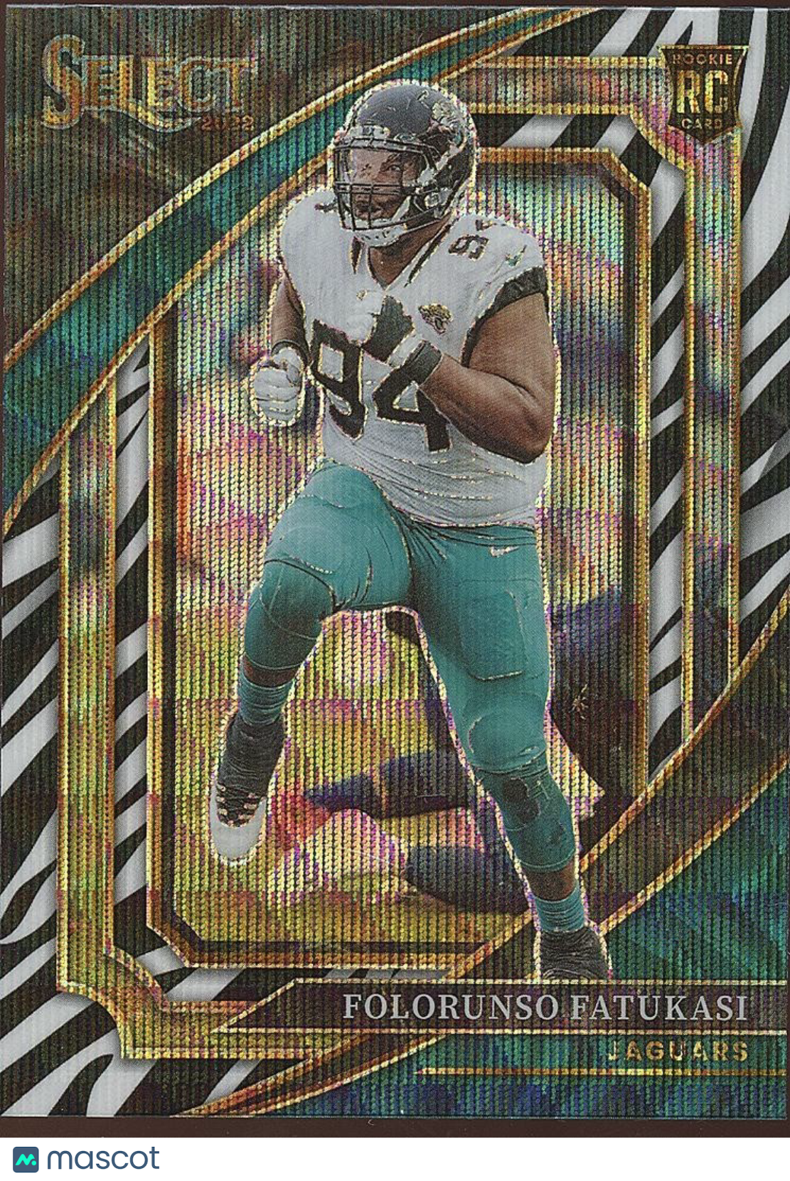 Folorunso Fatukasi 2022 Select Zebra Prizm SSP CASE HIT RC Jacksonville Jaguars
