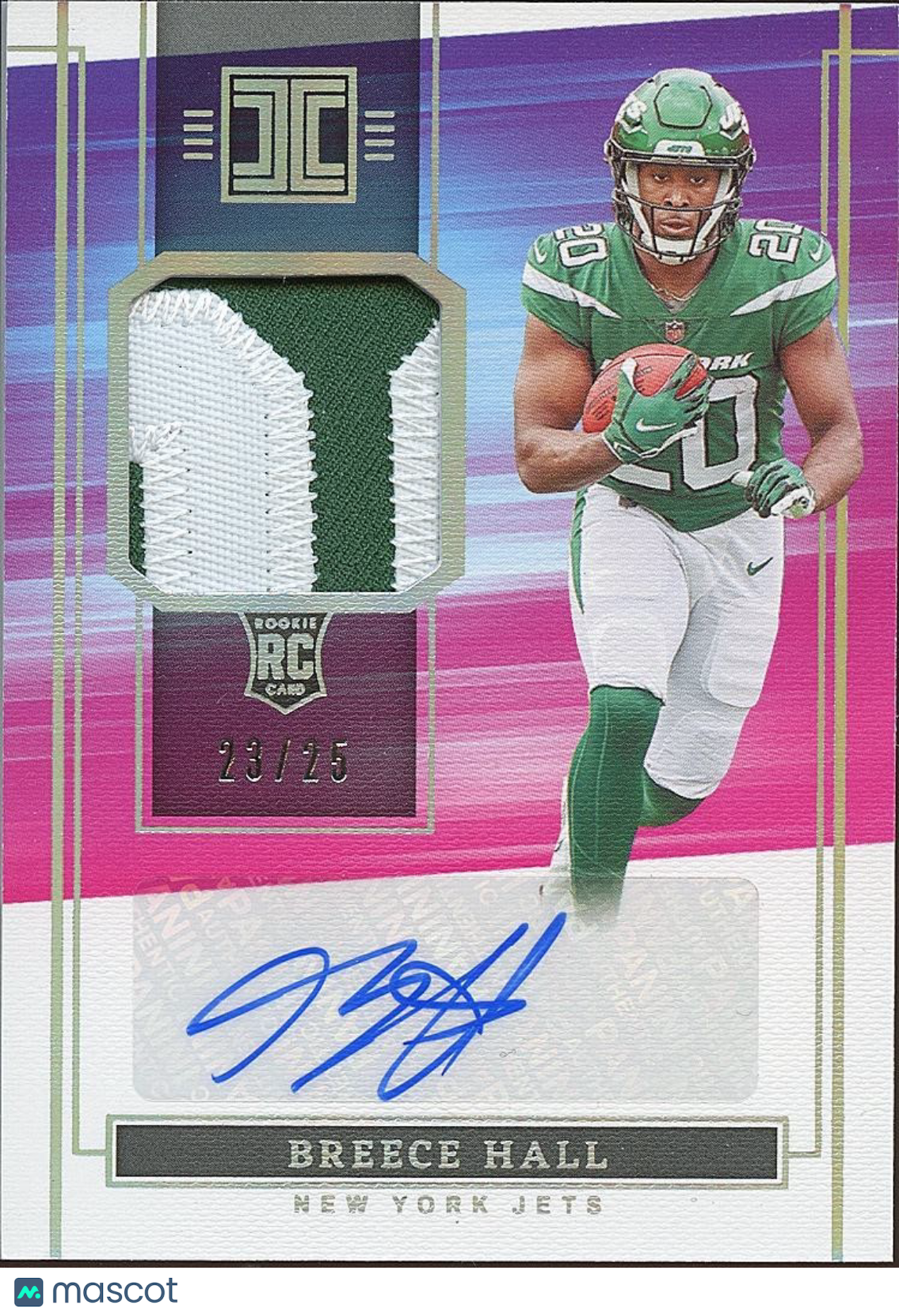 Breece Hall 2022 Impeccable Auto Autograph Patch RC Rookie New York Jets 23/25