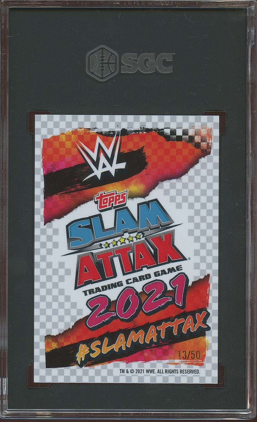 Hulk Hogan 2021 Topps Chrome Attax Green Refractor WWE Wrestling 13/50 SGC 9.5