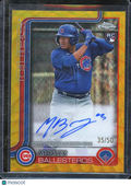 Moises Ballesteros 2025 Topps Chrome GOLD Wave Auto Autograph RC Cubs 35/50