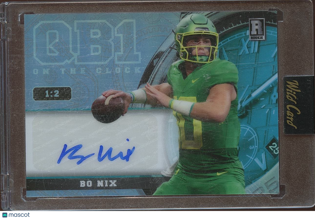 Bo Nix 2023 Wild Card Auto Autograph Rookie RC Oregon Ducks Broncos 1/2