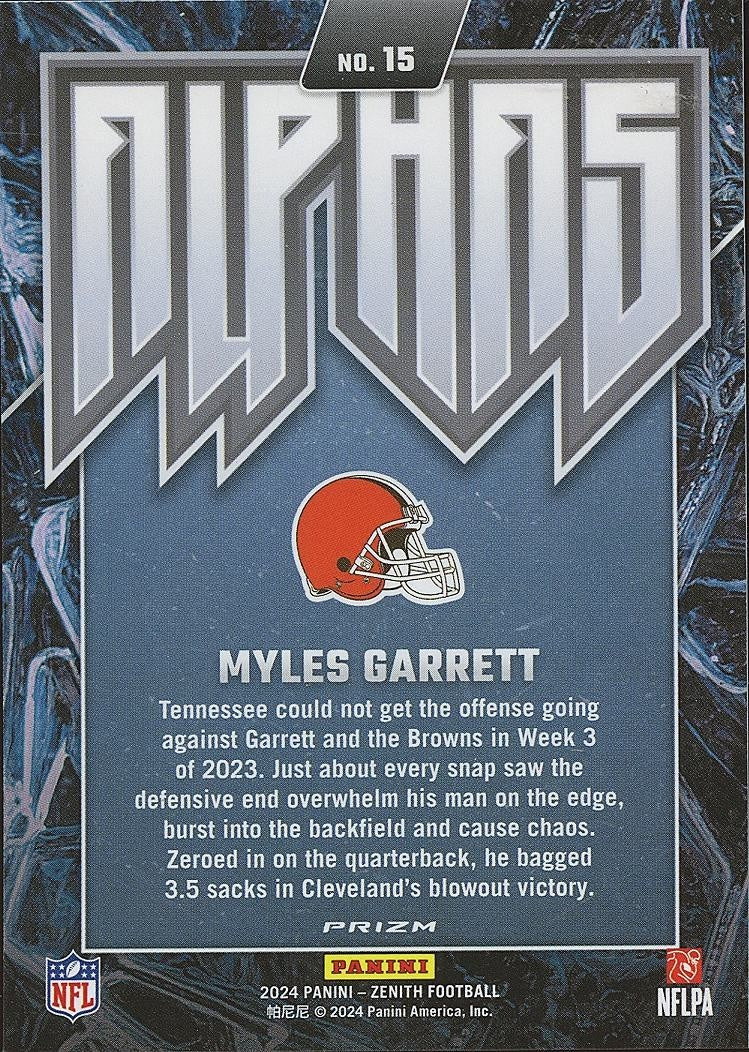 Myles Garrett 2024 Zenith Alphas SSP CASE HIT Cleveland Browns
