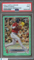 Jarren Duran 2022 Topps Chrome Aqua Wave Refractor Rookie RC Red Sox /199 PSA 9