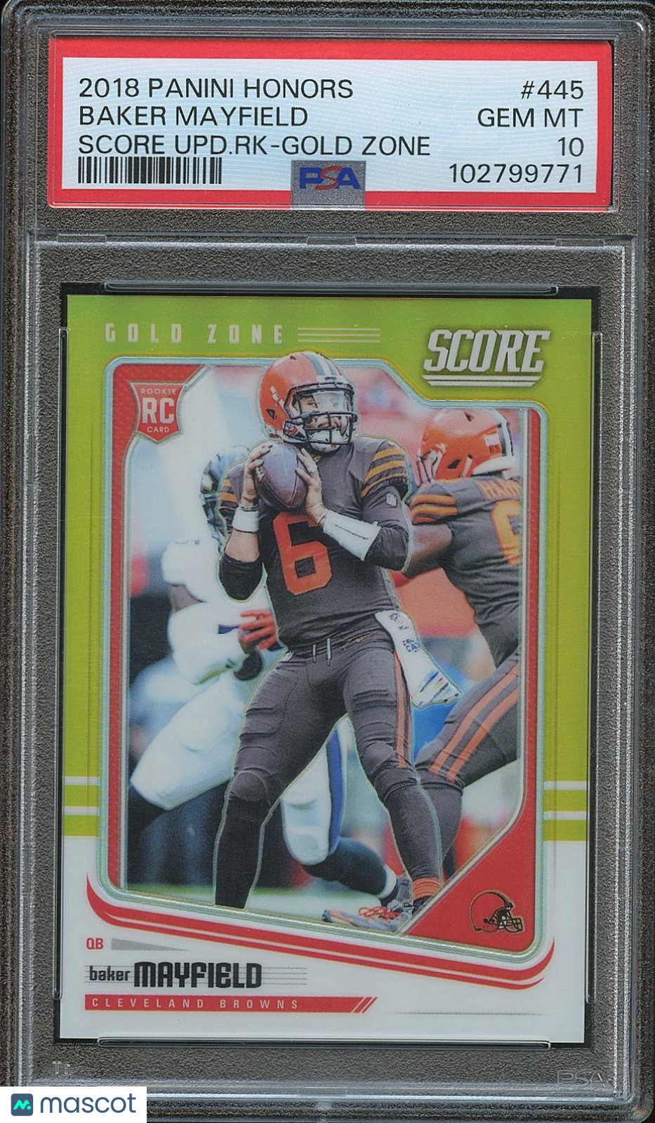 Baker Mayfield 2018 Honors Score GOLD Prizm Rookie RC Browns 23/50 PSA 10