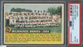 Milwaukee Braves Team Card 1956 Topps White Back With Date Hank Aaron #95 PSA 4