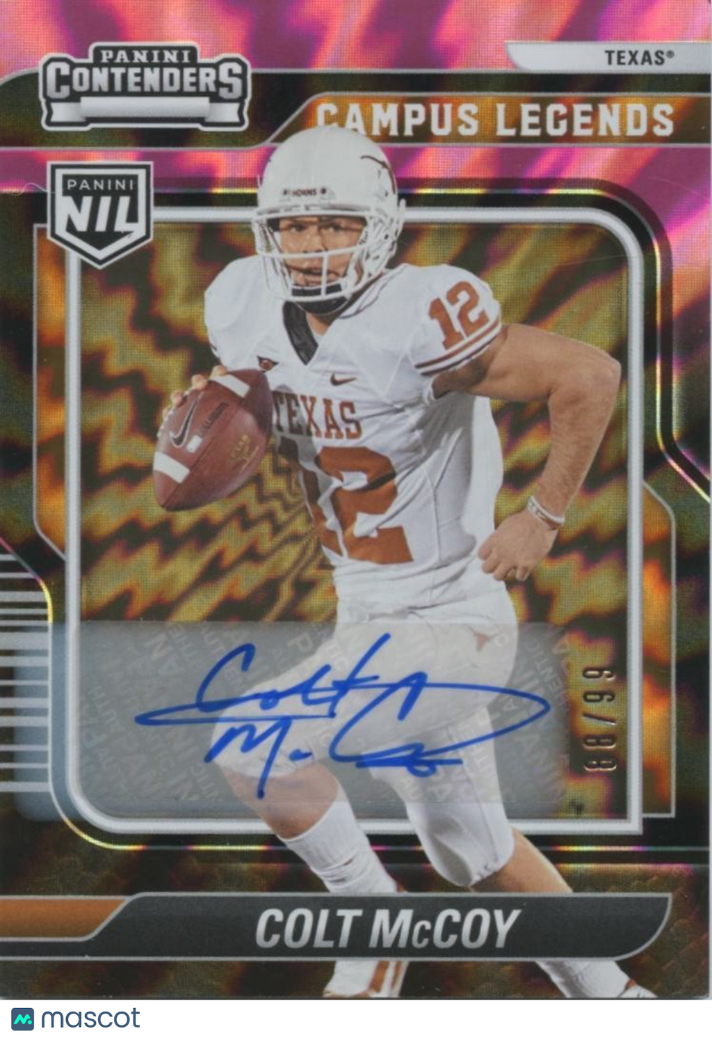 Colt Mccoy 2025 Contenders Legends PINK Auto Autograph Texas Longhorns 88/99