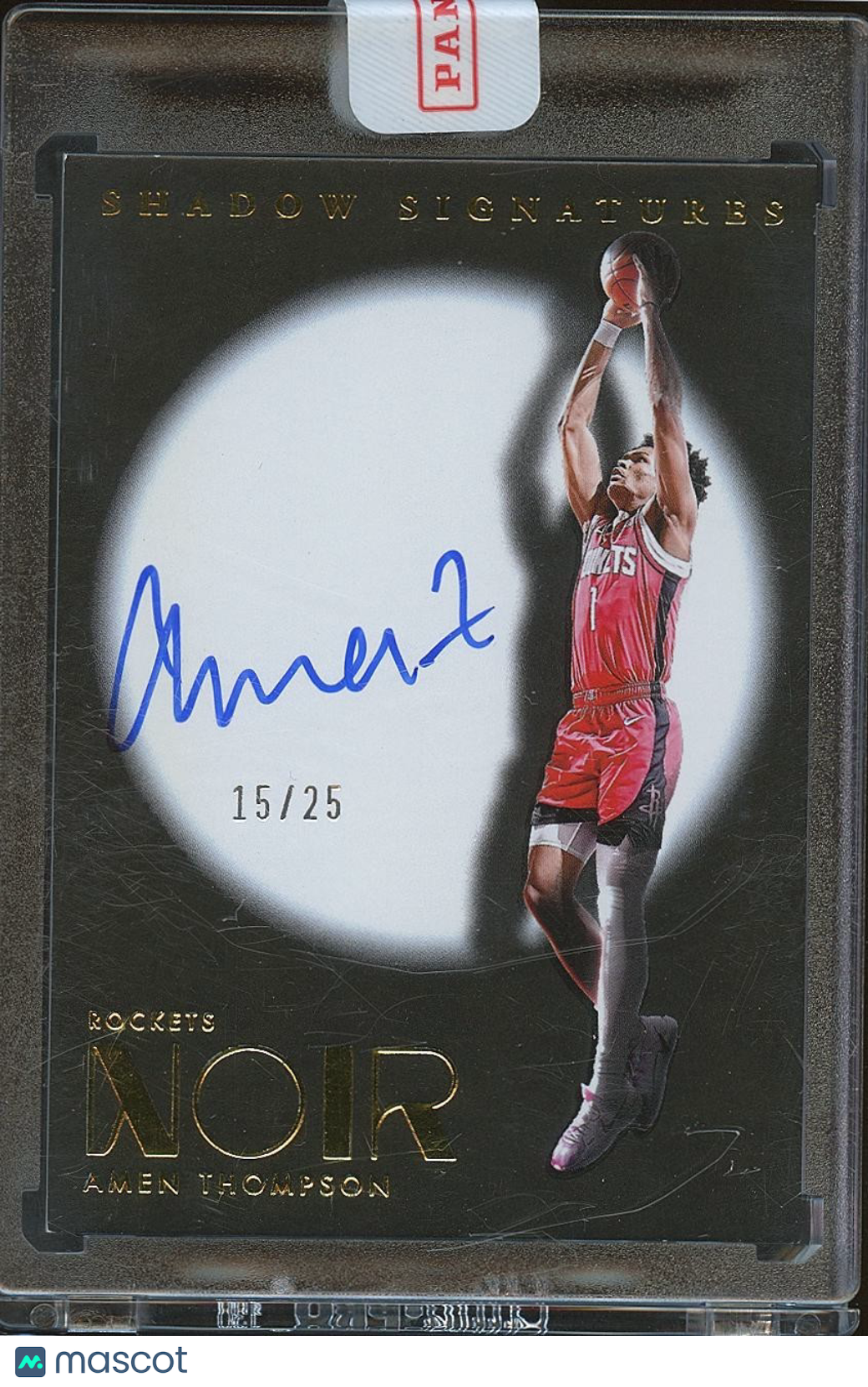 Amen Thompson 2024-25 NOIR Shadow On Card Auto Autograph Houston Rockets 15/25