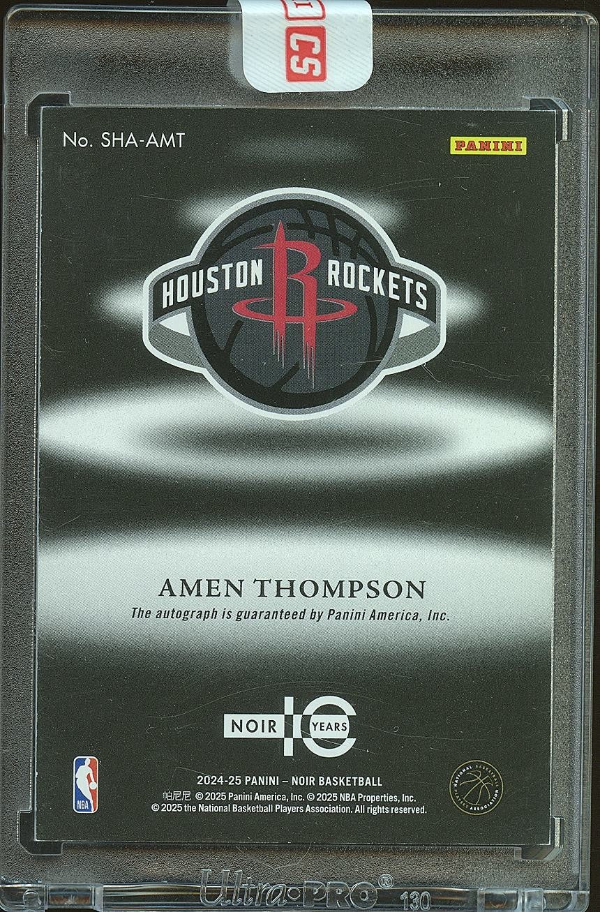 Amen Thompson 2024-25 NOIR Shadow On Card Auto Autograph Houston Rockets 15/25
