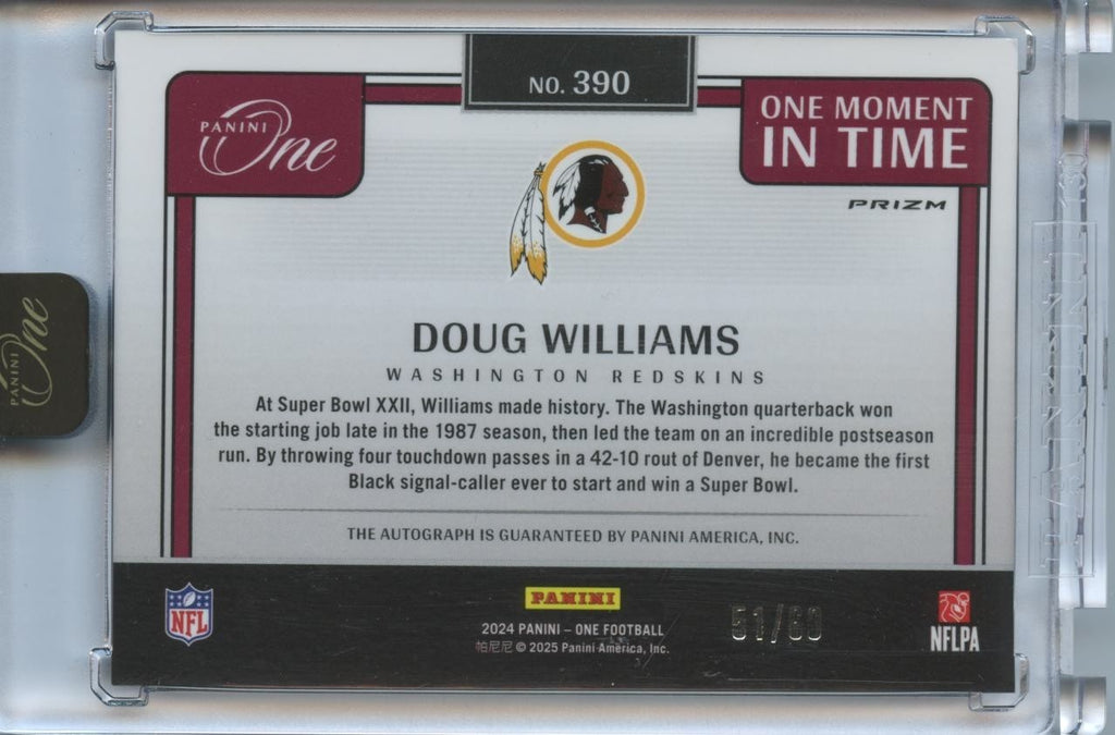 Doug Williams 2024 Panini One Auto Autograph Washington Redskins 51/60