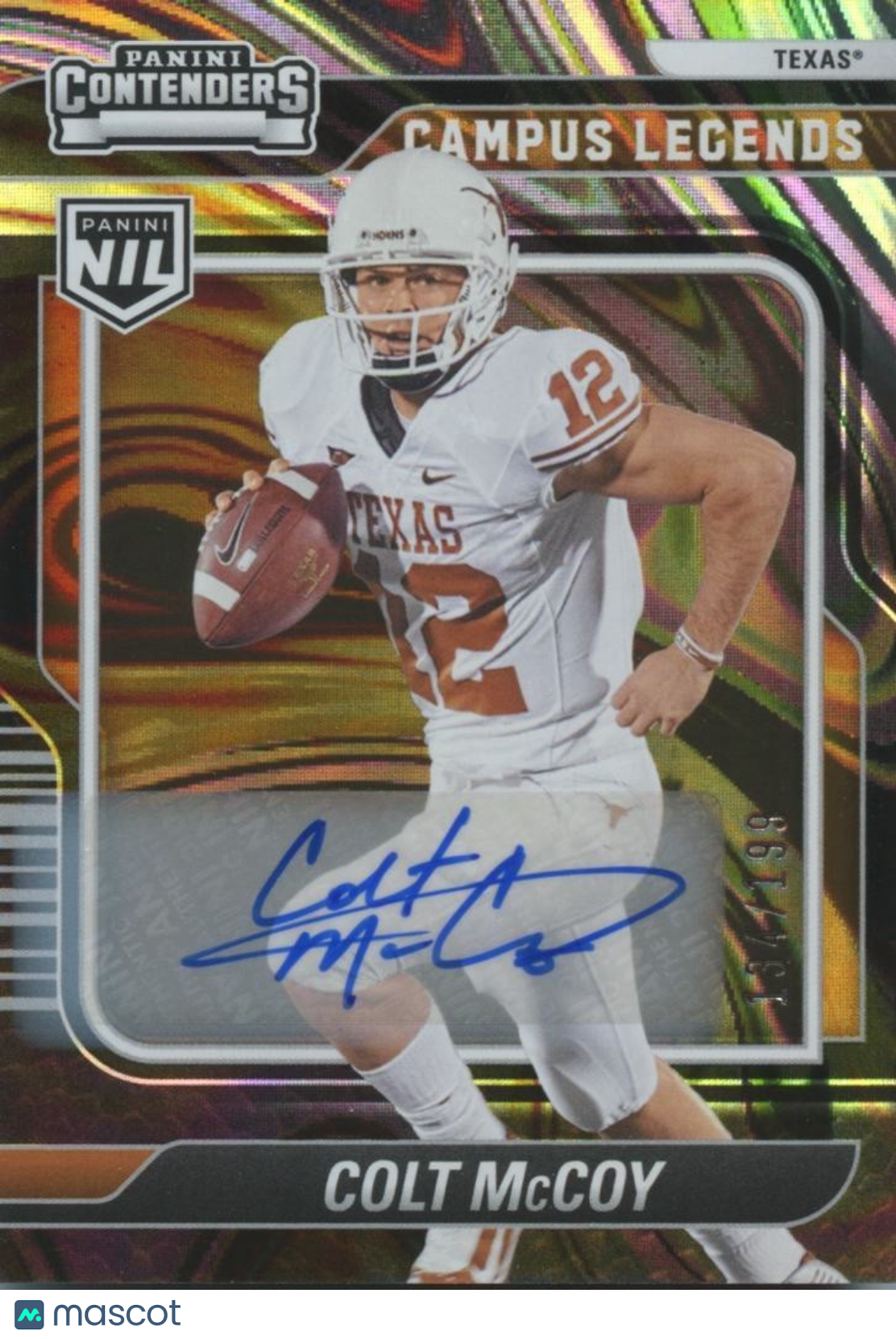 Colt Mccoy 2025 Contenders Legends Auto Autograph Texas Longhorns 134/199