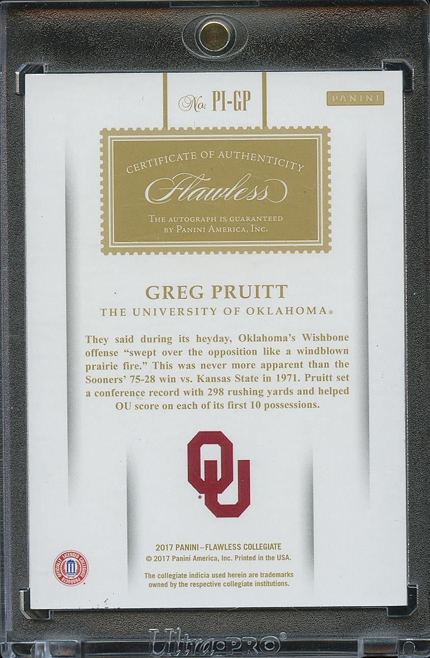 Greg Pruitt 2017 Flawless GOLD Auto Autograph Oklahoma City Thunder 21/25