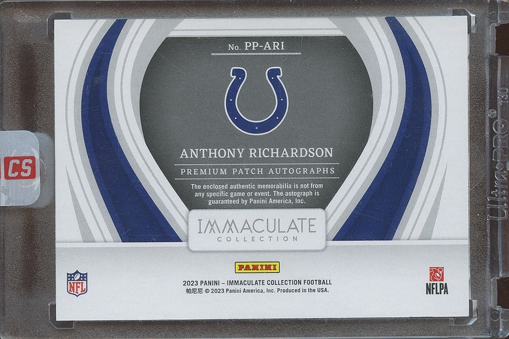 Anthony Richardson 2023 Immaculate Auto Autograph Patch Rookie RC Colts 2/25