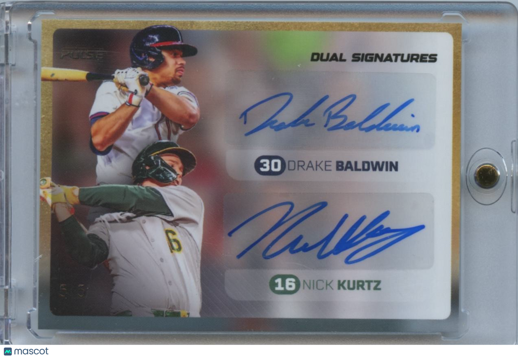 Nick Kurtz / Drake Baldwin 2025 Pulse Auto Autograph RC Athletics Braves 5/5
