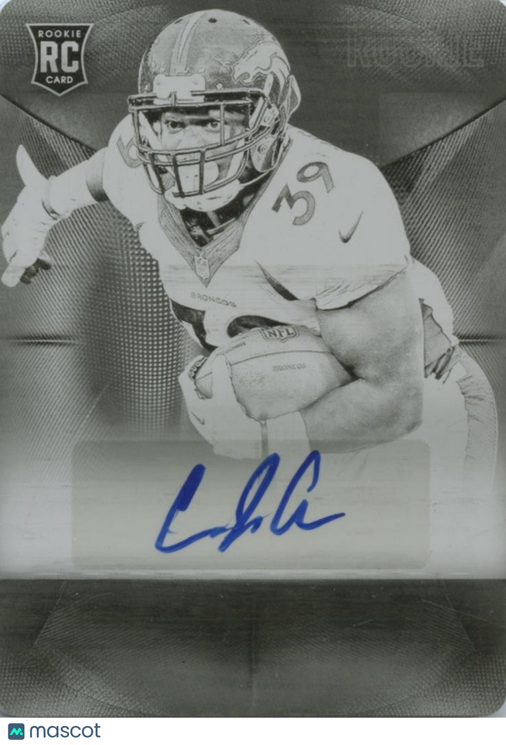 C.J. Anderson 2013 Black Auto Autograph Printing Plate RC Denver Broncos 1/1