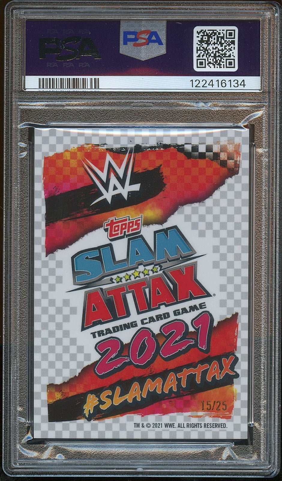 Rhea Ripley 2021 Topps Chrome Attax Orange Refractor WWE Wrestling 15/25 PSA 9